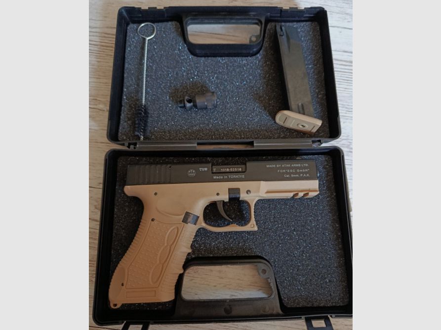 Zoraki 917 Desert TAN pistolet à blanc 9 mm P.A.K. PTB 1023 avec mallette
