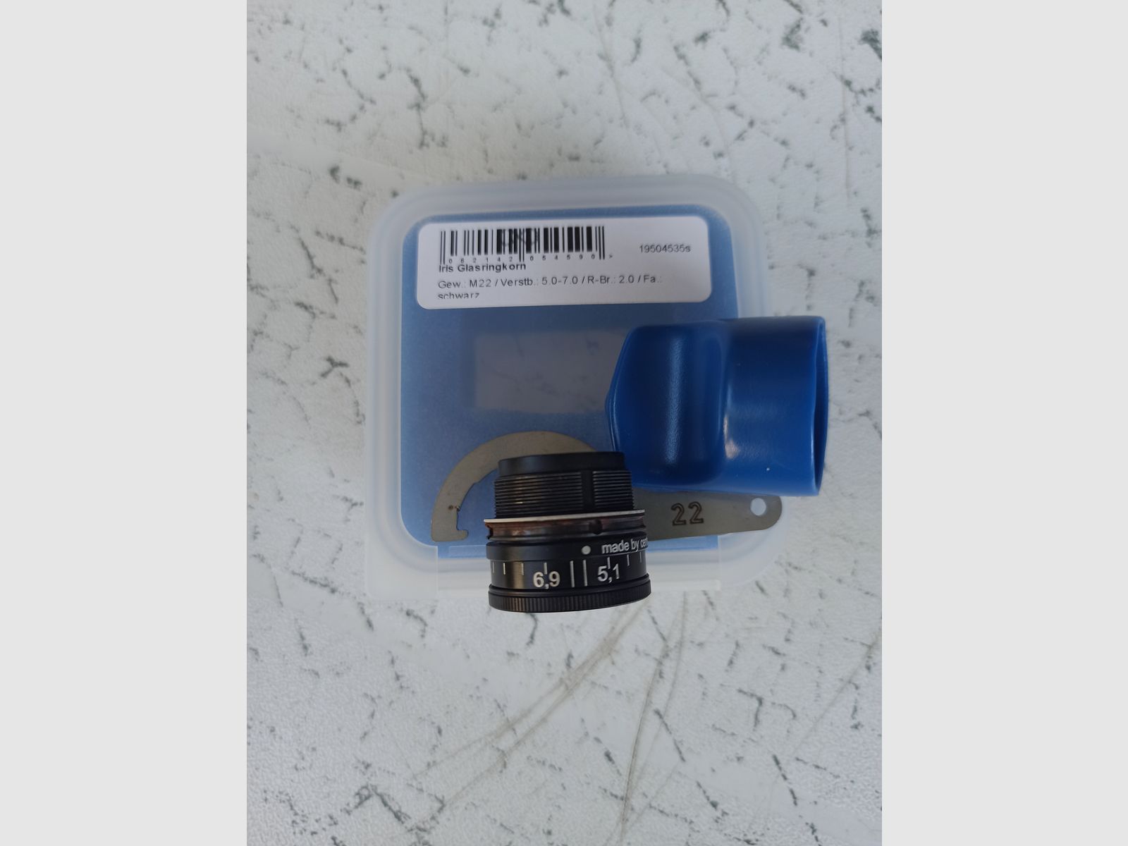 Centra M22 Iris-Glasringkorn 5,0-7,0 2mm,schwarz