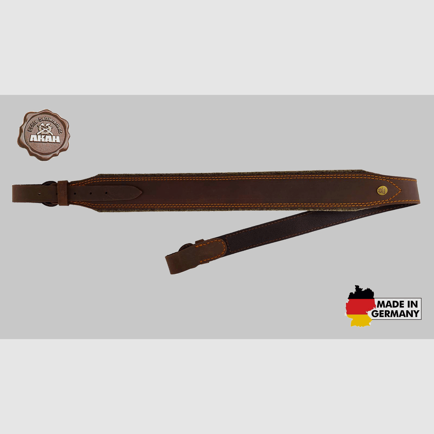 AKAH rifle sling pull-up leather with wool felt