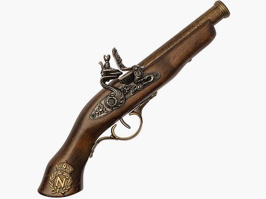 Pistola decorativa Napoleone con impugnatura in legno