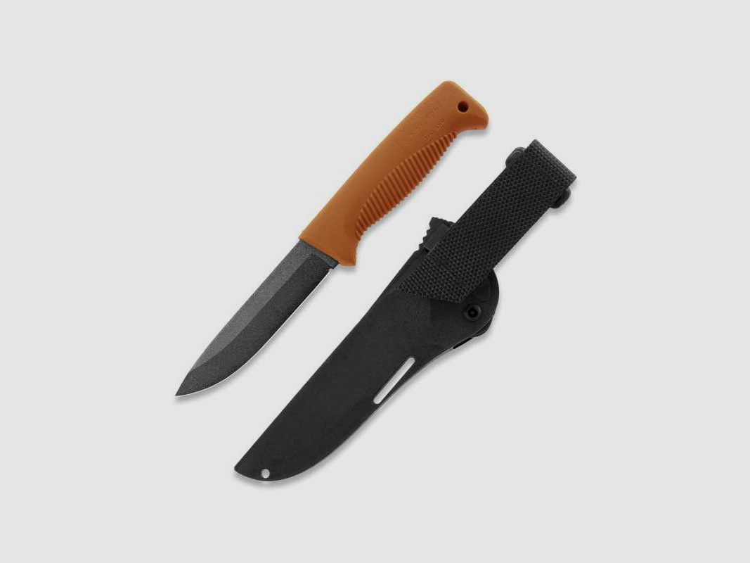 Peltonen Knives M07 Ranger Puukko Sissipuukko FJP133 orangener Griff PTFE Beschichtung Kunststoffscheide schwarz