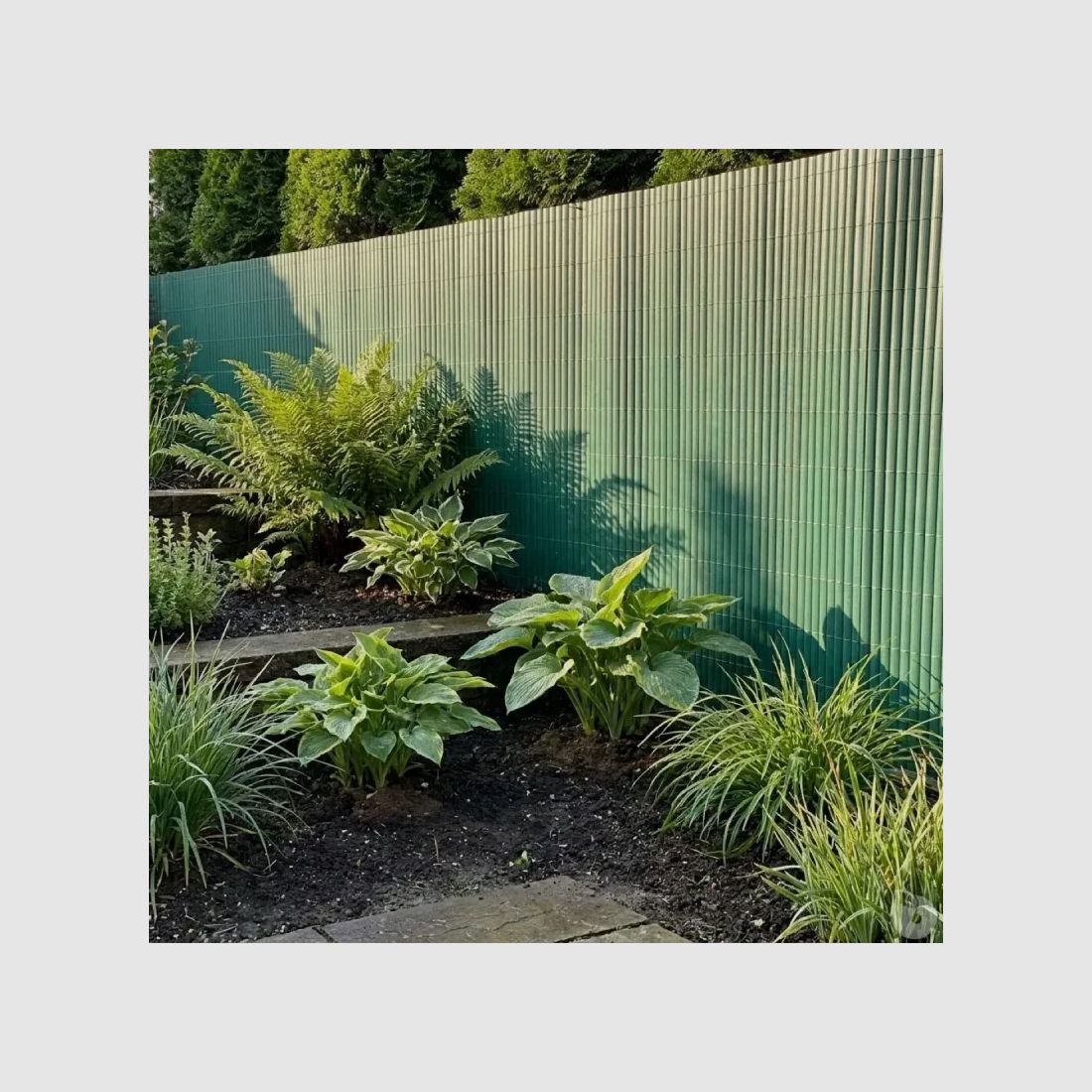PVC Sichtschutzzaun doppelseitig 1x3m grün - Komplettset mit Befestigung, Bild 15 von 20