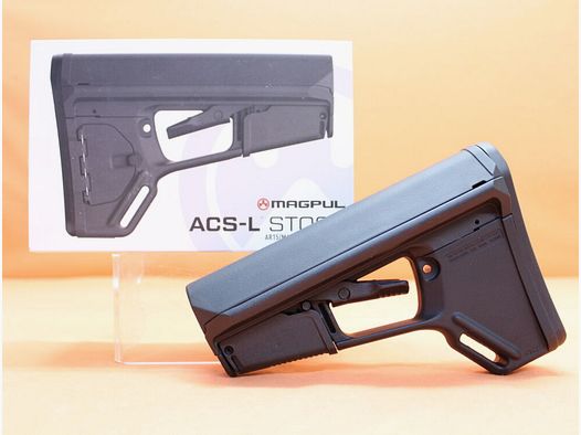 Magpul AR-15: Buttstock Magpul ACS-L (MAG378-BLK) MILSPEC Carbine Stock Polymer Black/ Black sliding stock