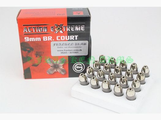 Geco 9mm court Action Extreme 85gr. 5,5g 20 pièces Prix dégressifs