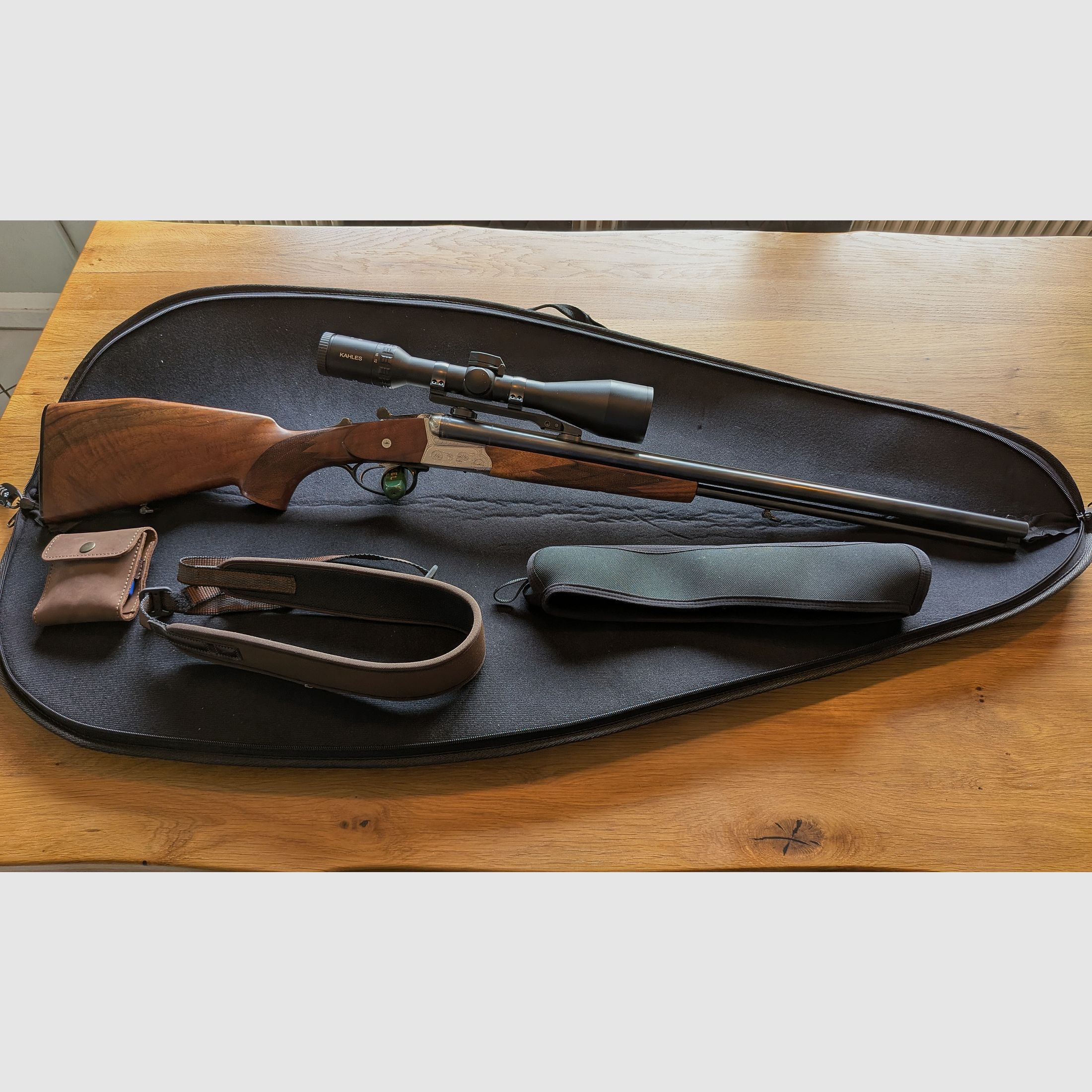 Krieghoff Trumpf (16/70, 16/70, 7x57R) & Kahles Helia 2,4-12x56i