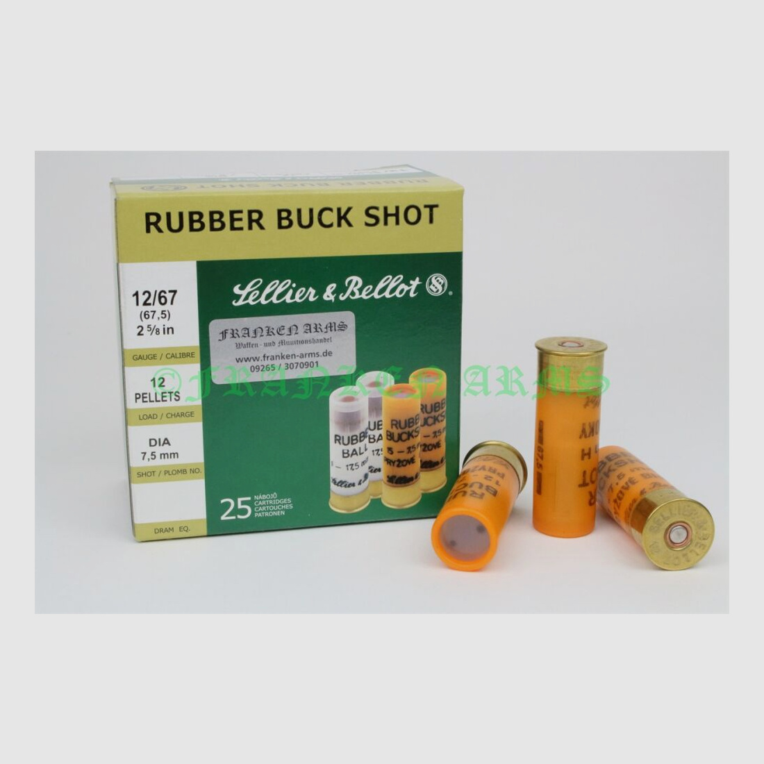 S&B Gummischrot Buck Shot 12/67,5 25 Stück Staffelpreise