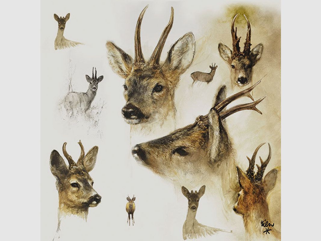 Jagdservietten Rehbock