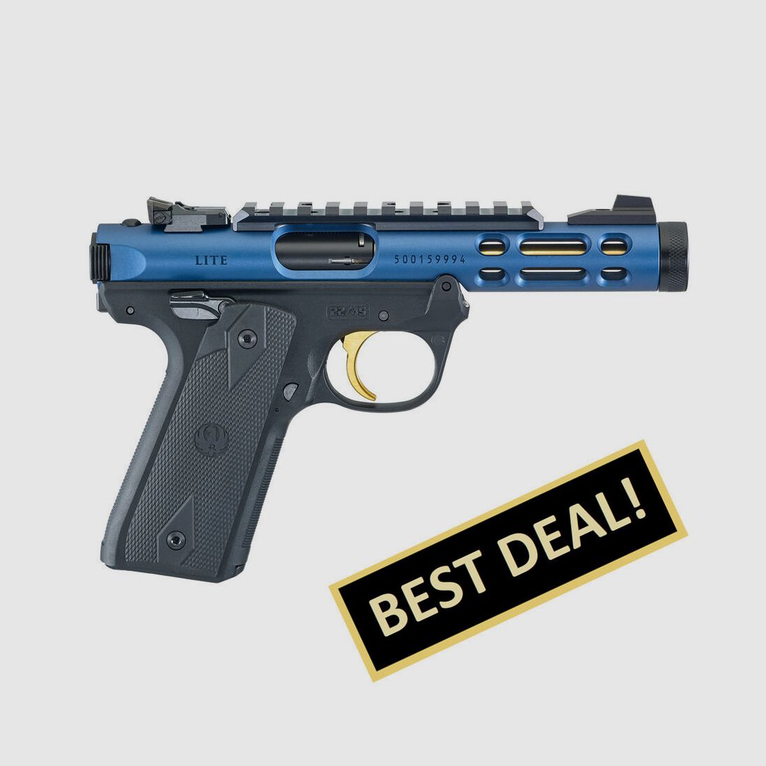 Ruger PISTOLE MARK IV 22/45 LITE .22 LR 4,4"/11,18CM KOBALT KINETIC SLATE ANODIZED 1/2"-28