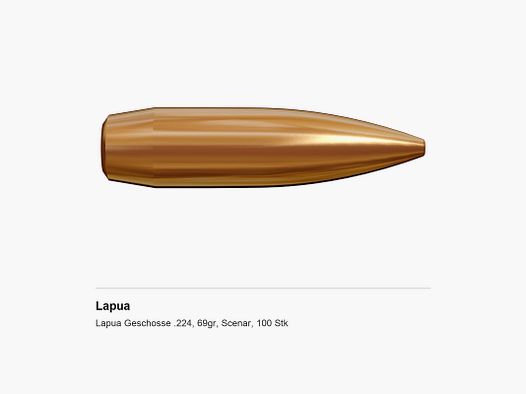 Lapua Geschosse .224, 69gr, Scenar, 100 Stk