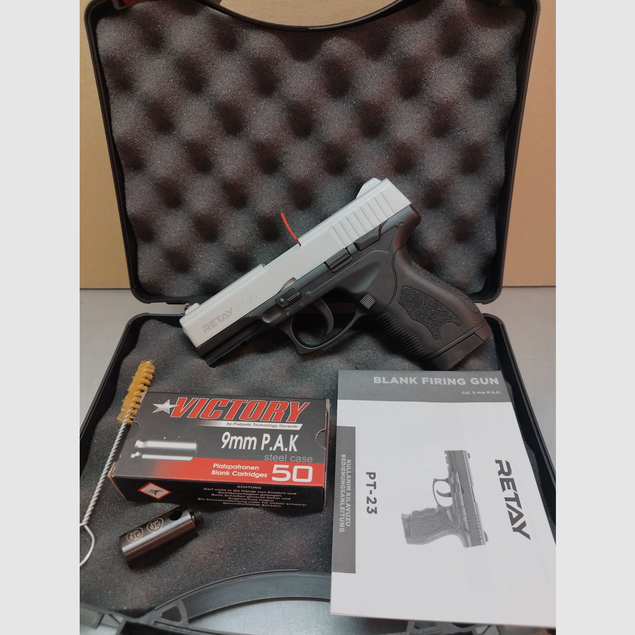 Retay PT-23 broń alarmowa 9mm PAK zestaw niklowy oferta !!Nowy towar!!