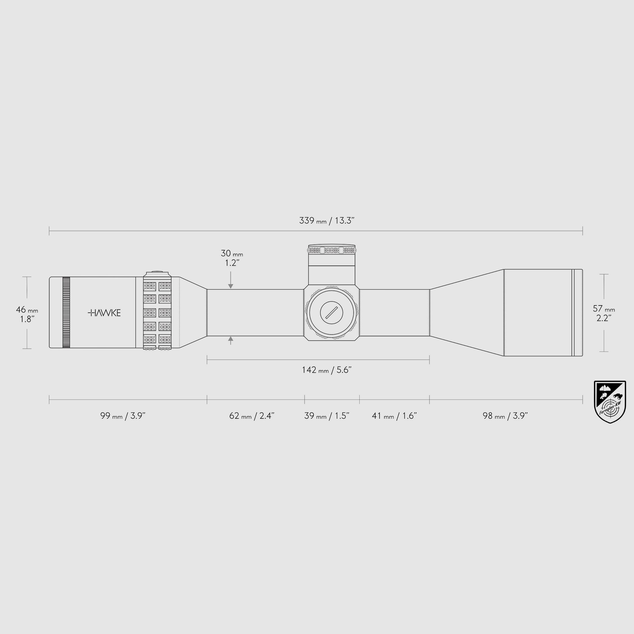 HAWKE 17251 Lunette de tir Sidewinder 30 SF 4-16x50 SR Pro II Réticule