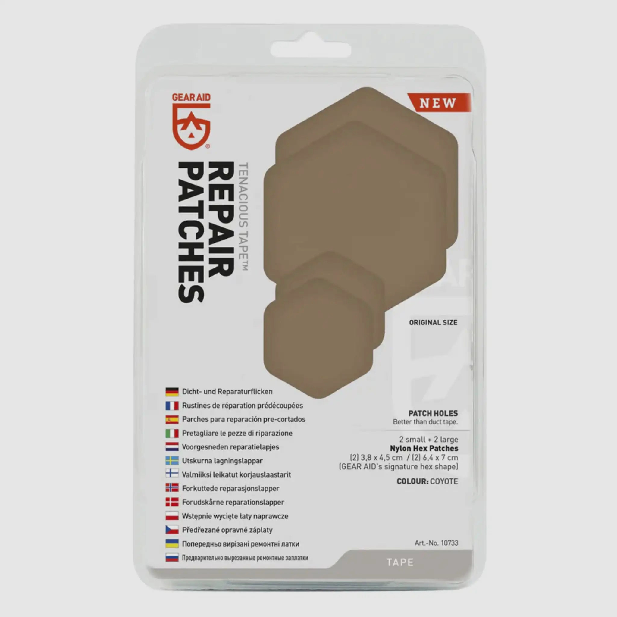 Gear Aid Tenacious Tape Repair Patches 4 Pieces - Coyote