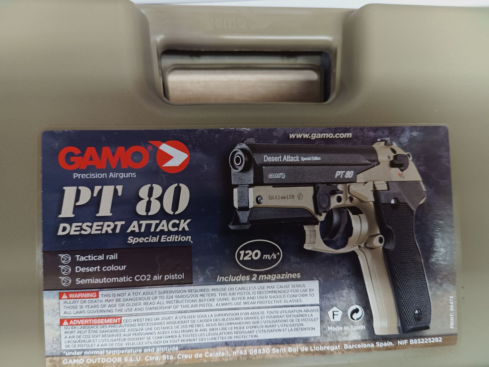 Gamo PT80 Desert Attack CO2 Pistole 4,5 mm Diabolo ( neuwertig )
