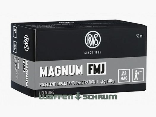 RWS Magnum FMJ 2.6g - 40gr .22WinMag