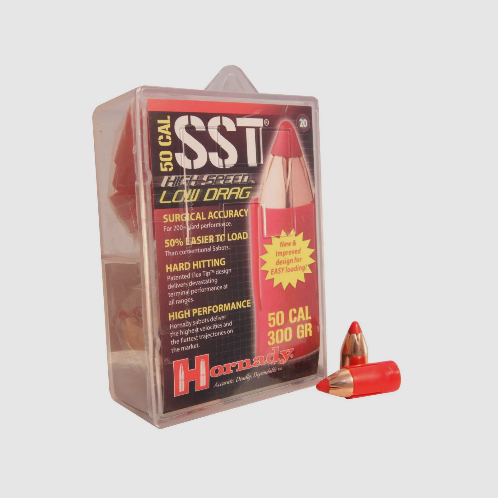 Hornady Low-Drag-Sabot .50/12,7mm mit .45/11,43mm SST-ML 300GR Geschoss 20 Stück