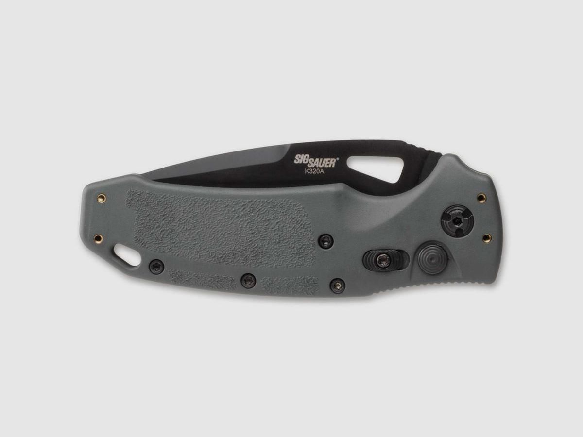 Sig Sauer K320A Automatikmesser grau mit schwarzer 3,5" Droppointklinge, Bild 4 von 8