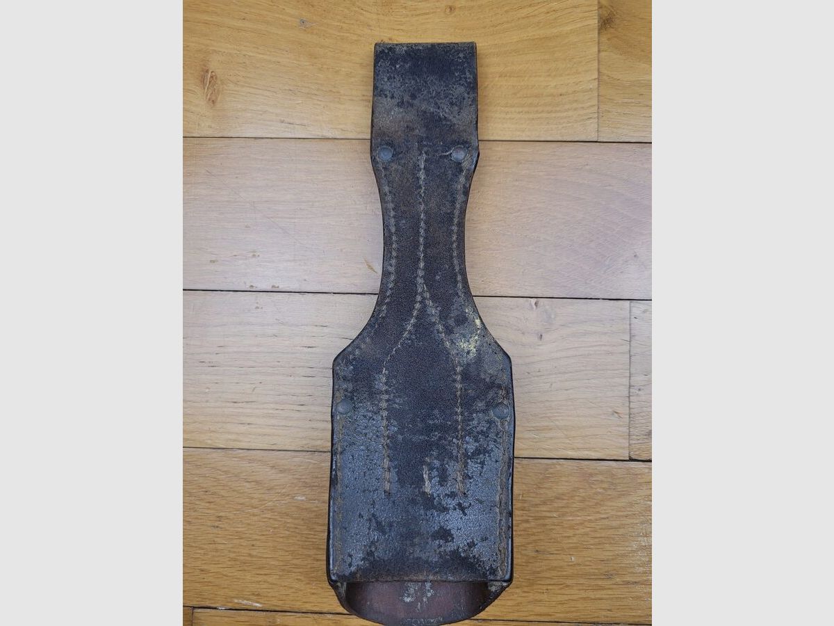 Rarissime Porte-Fourreau de baïonnette 98/02 – Cuir – Rivets et coutures impeccables – période 1ière GM – TBE, image 7 sur 10