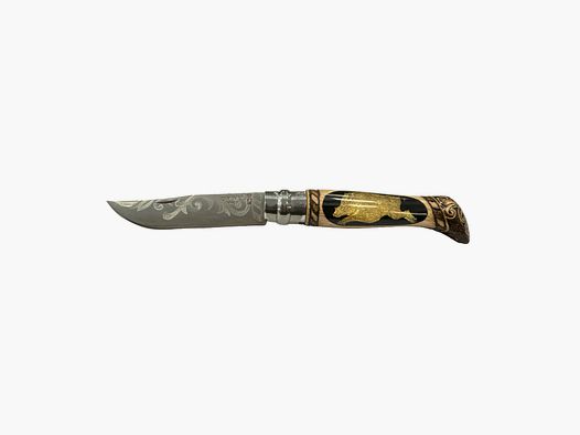 Knife – OPINEL – N.9 INOX BRASS/RESIN/BURNING HANDMADE