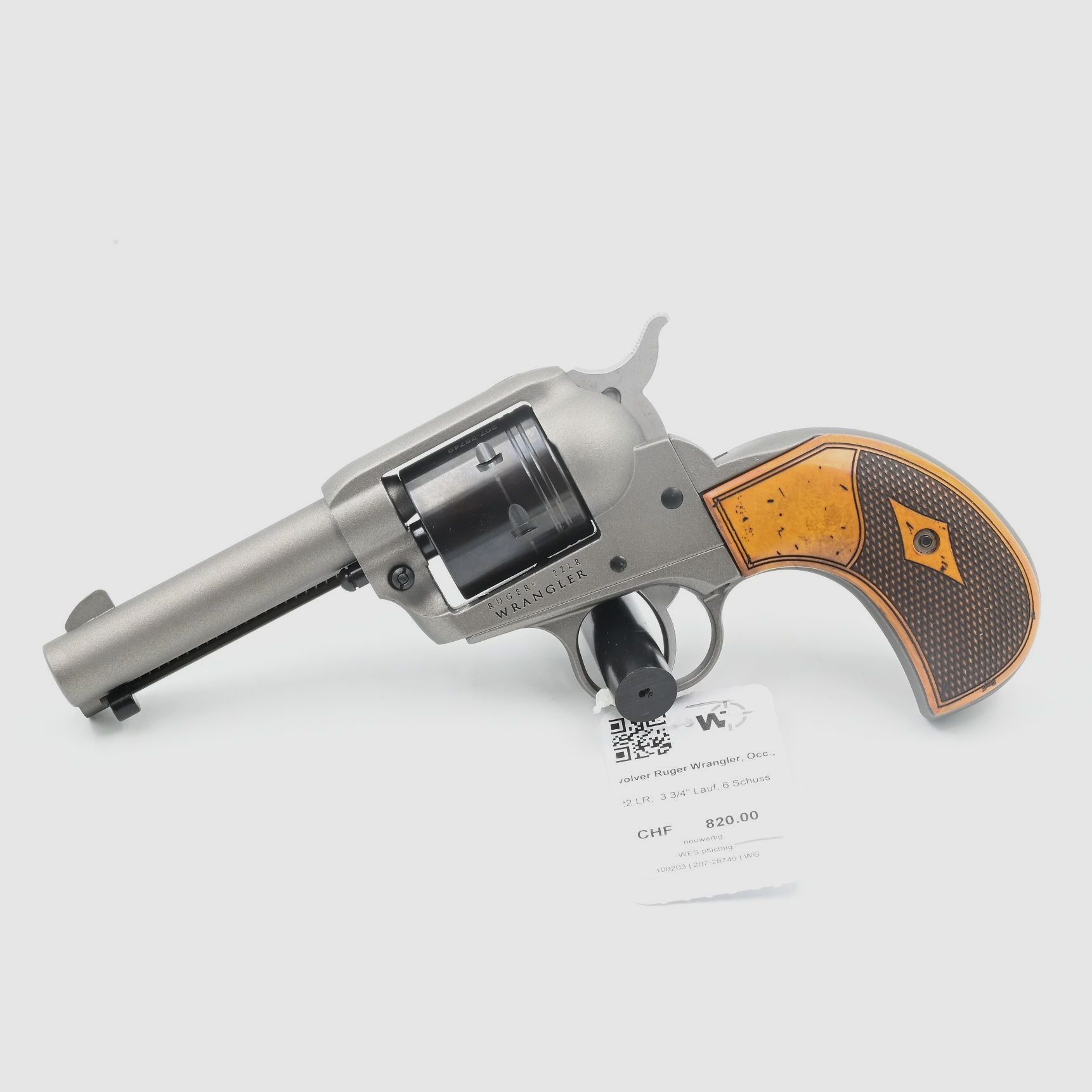 Revolver Ruger Wrangler, Occ., .22 LR, 3 3/4″ Lauf, 6 Schuss, Bild 1 von 2