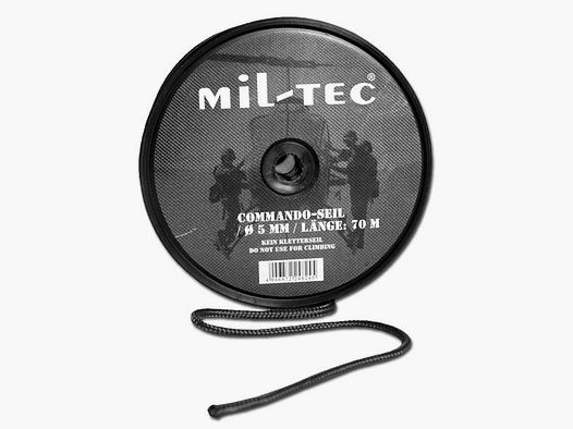 Mil-Tec Kommandoseil schwarz 5 mm, 70 m