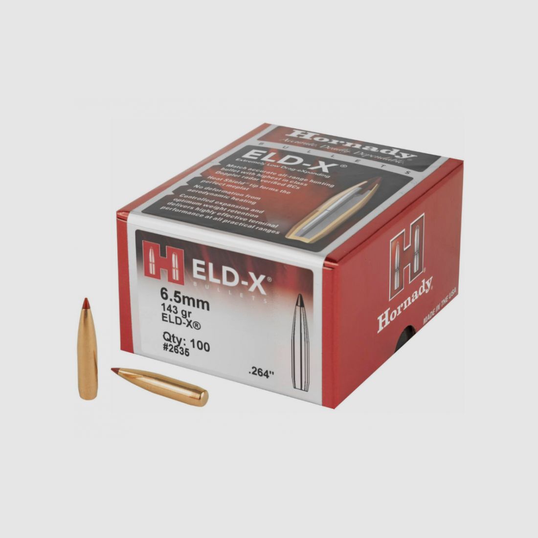 Hornady 2635 ELDX 6.5mm .264 143 gr Extremely Low Drag eXpanding 100 stuks