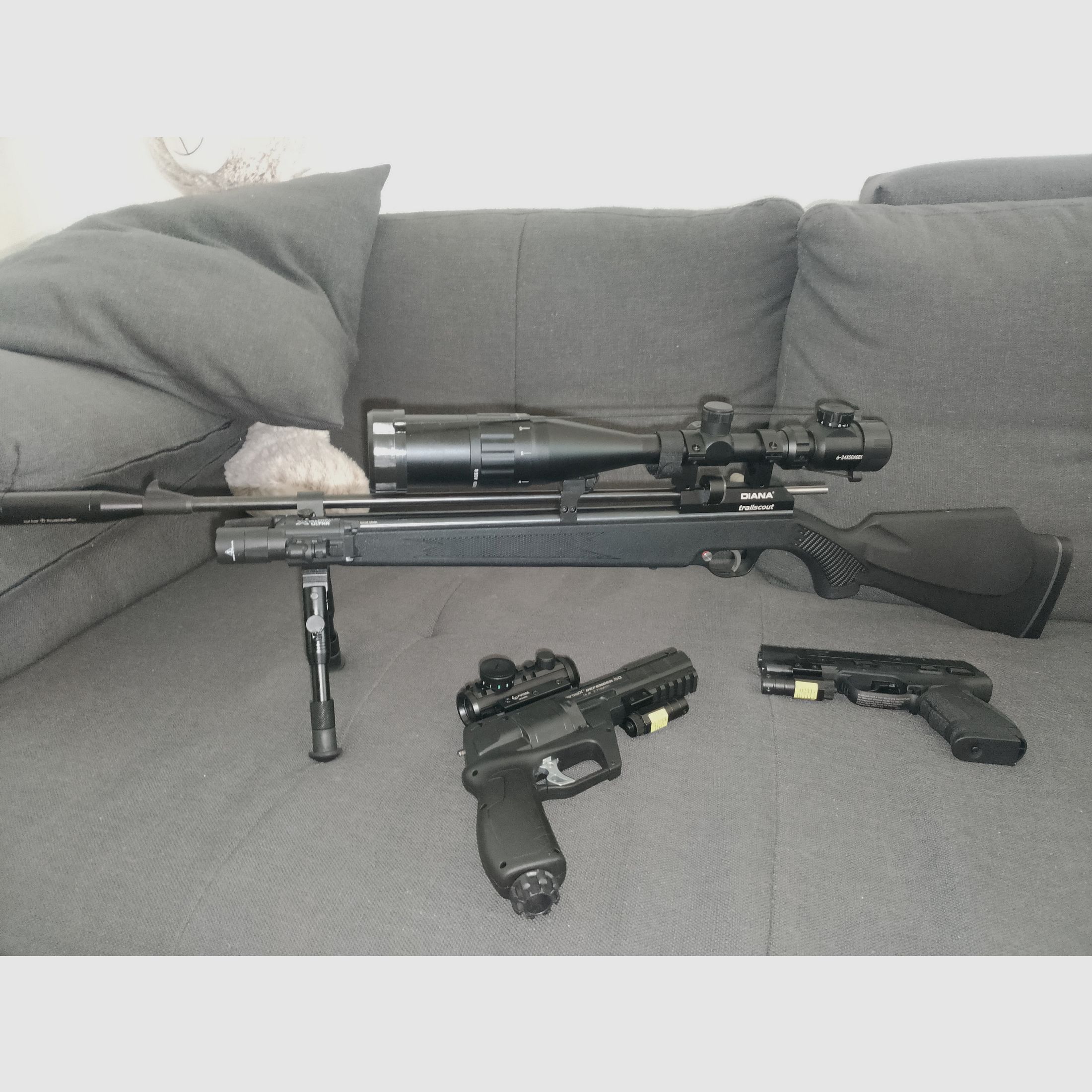 Komplettes Waffenset , Luftgewehr, Paintball Waffen mit Kompressor,BB- Gewehr