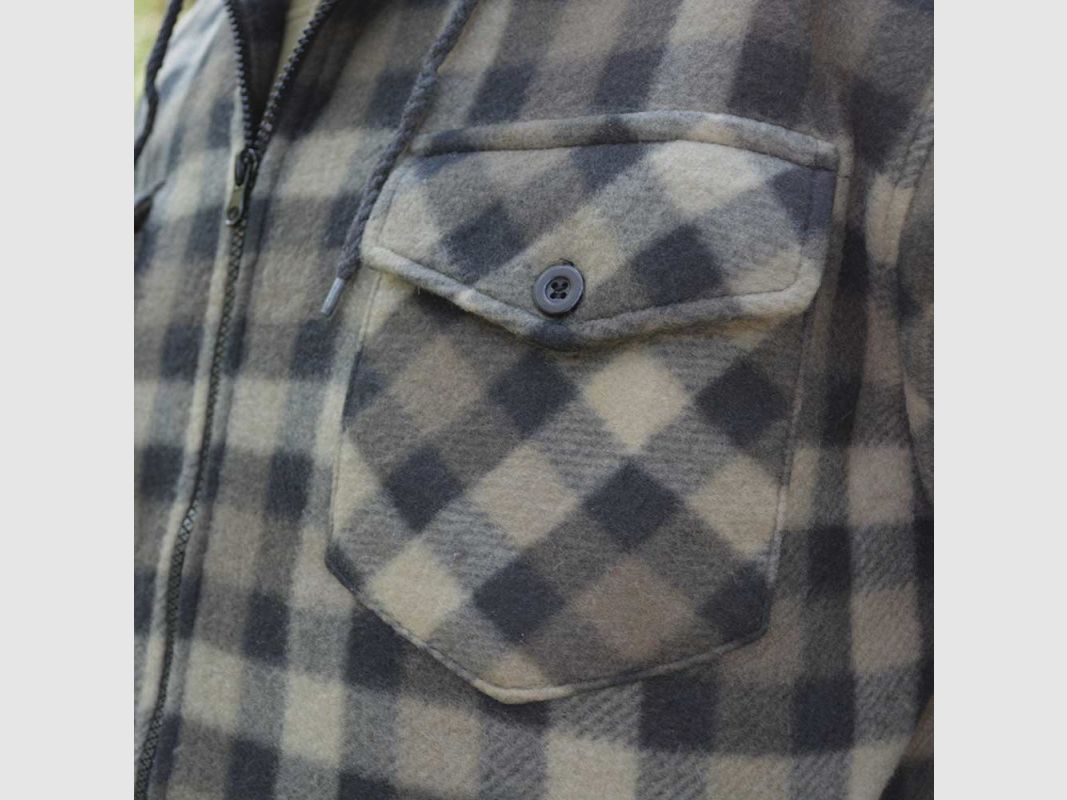 Sherpa shirt met capuchon 4 zakken bruin/rood M-3XL, afbeelding 10 van 15