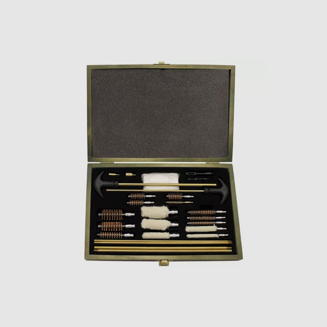 Weapon cleaning set, multi-caliber, 24 pcs. + wooden box