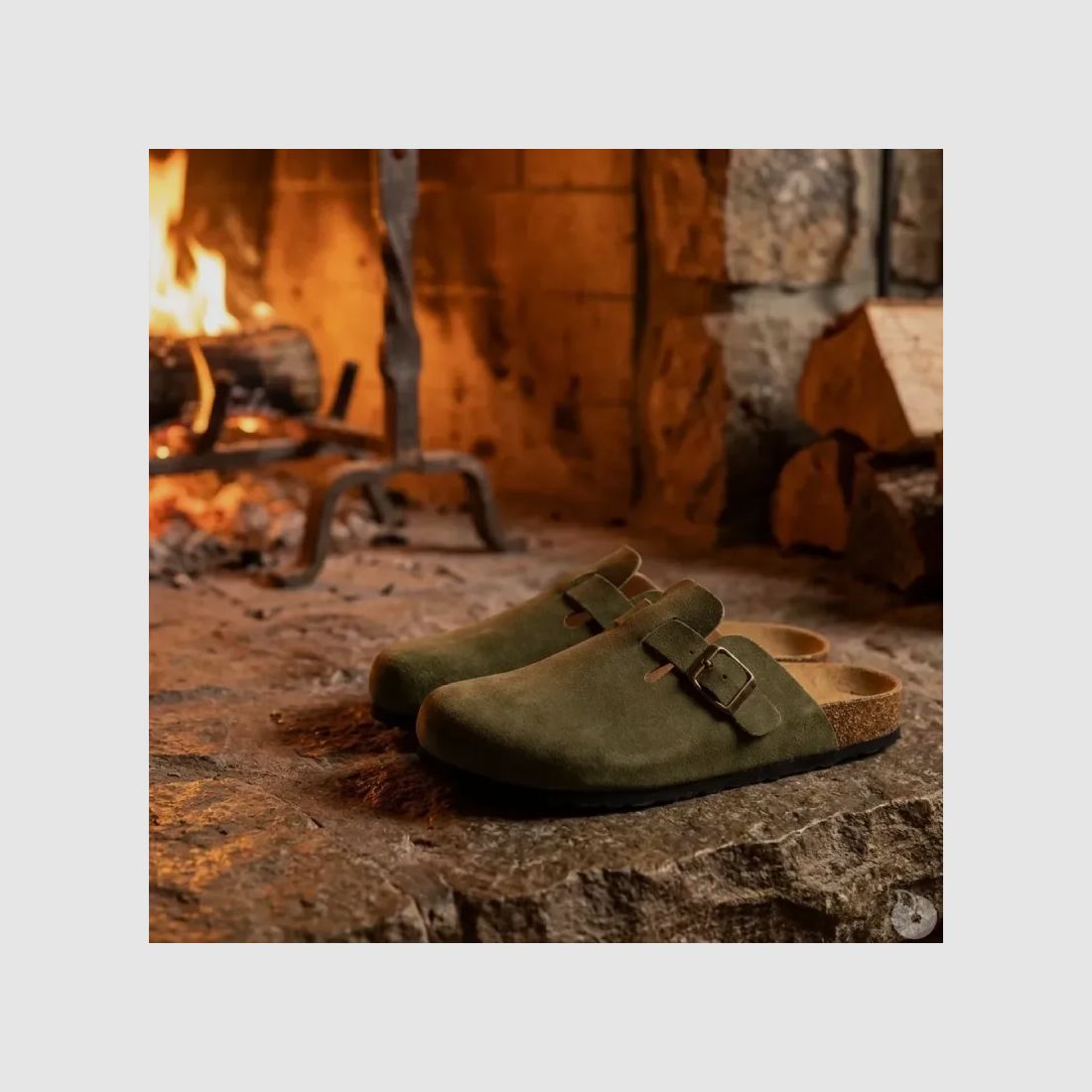 Sabot Ayoka Soube da uomo in pelle khaki, immagine 1 di 8