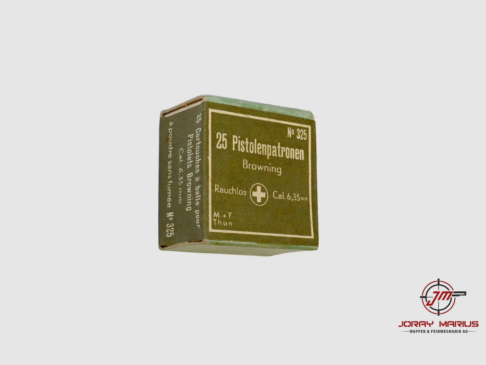 6.35mm Browning pistol cartridges M+F Thun collector's ammunition