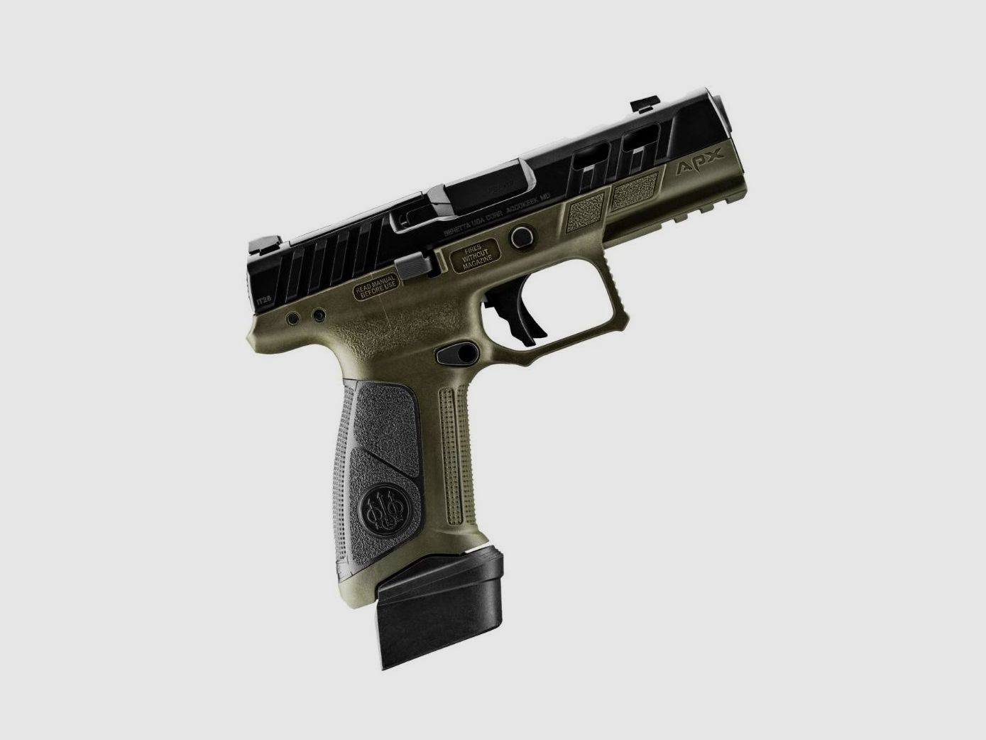 Beretta APX A1 ported pistool, OD Green, 9×19, OR, 17/19 schoten, Optics Ready
