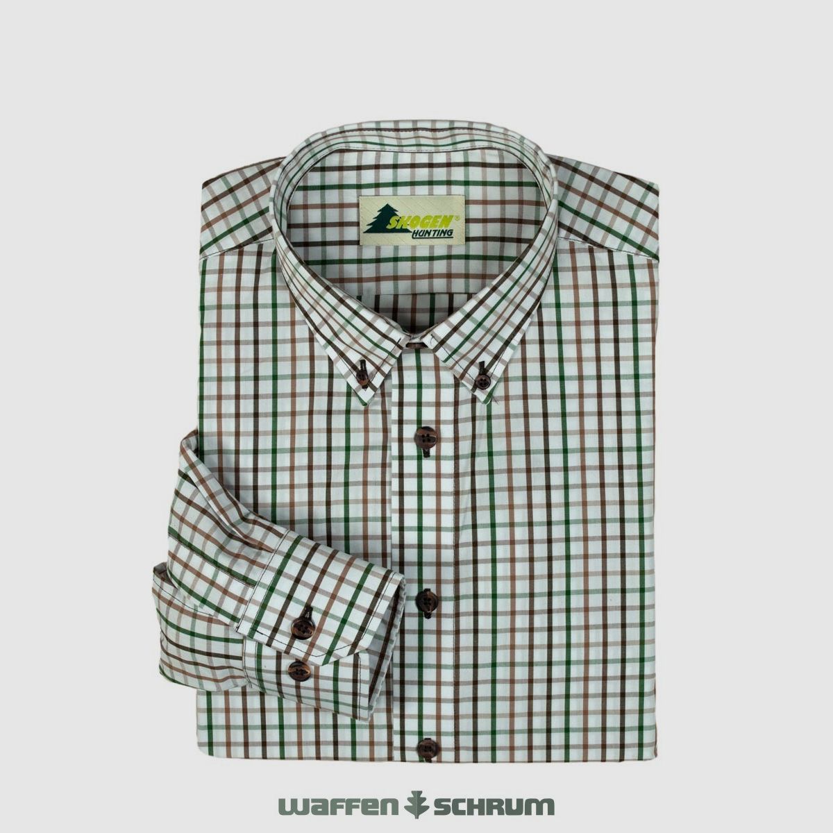 Skogen Hemd Mouwlengte 70cm Button Down Bruin/Beige