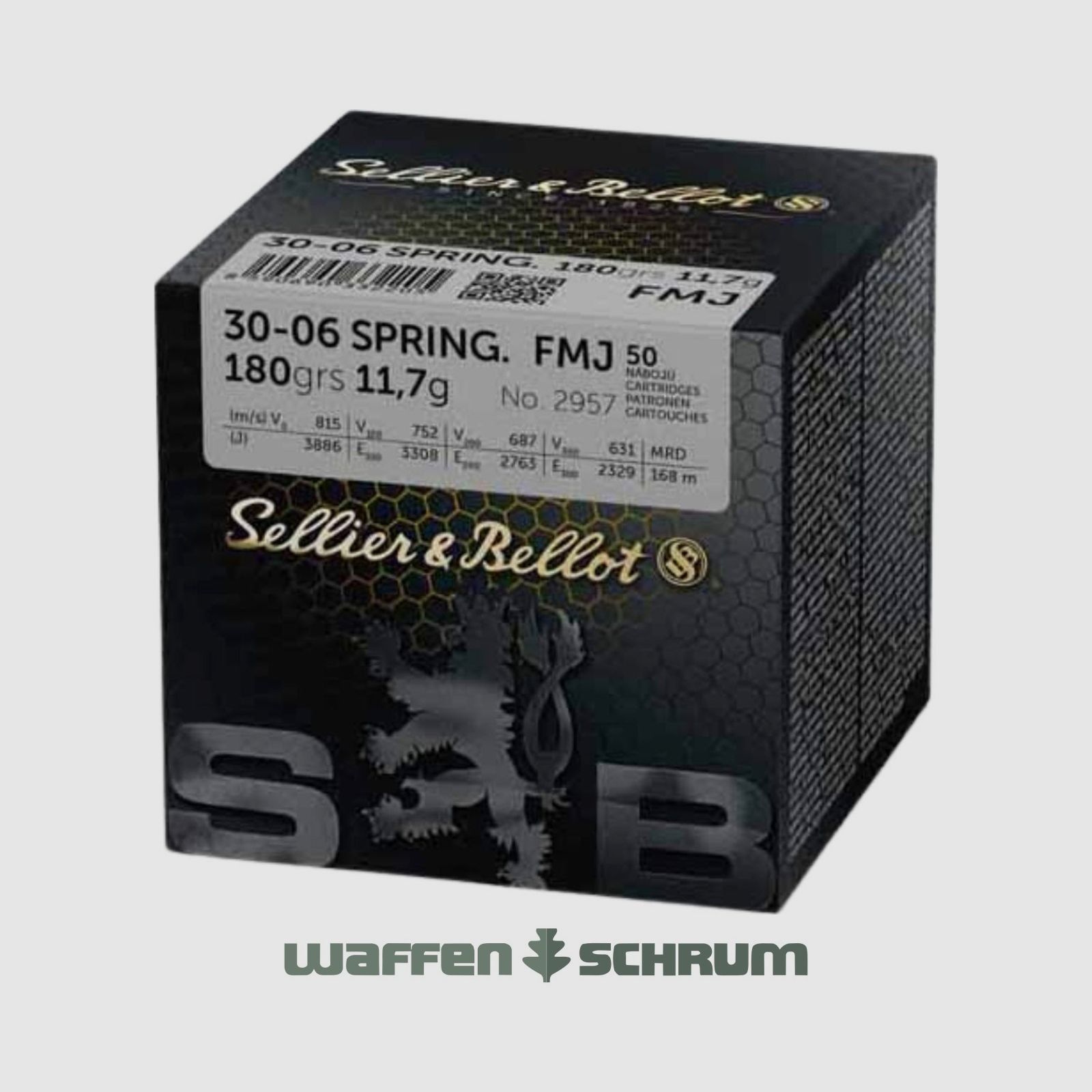 Sellier & Bellot Vollmantel 11,7g - 180gr .30-06Spring 50er Pack
