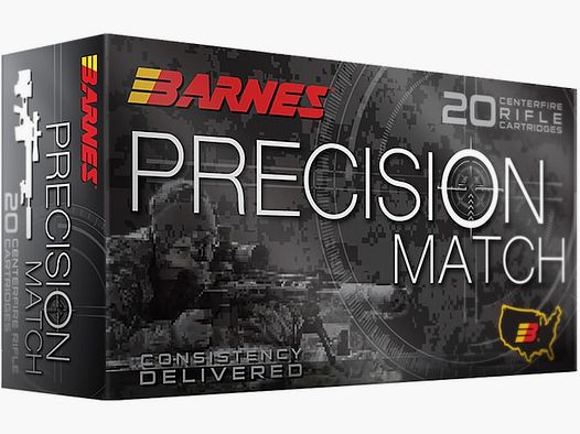 Barnes PRECISION MATCH .223 Rem. 77GR OTM Boat Tail 20 cartuchos