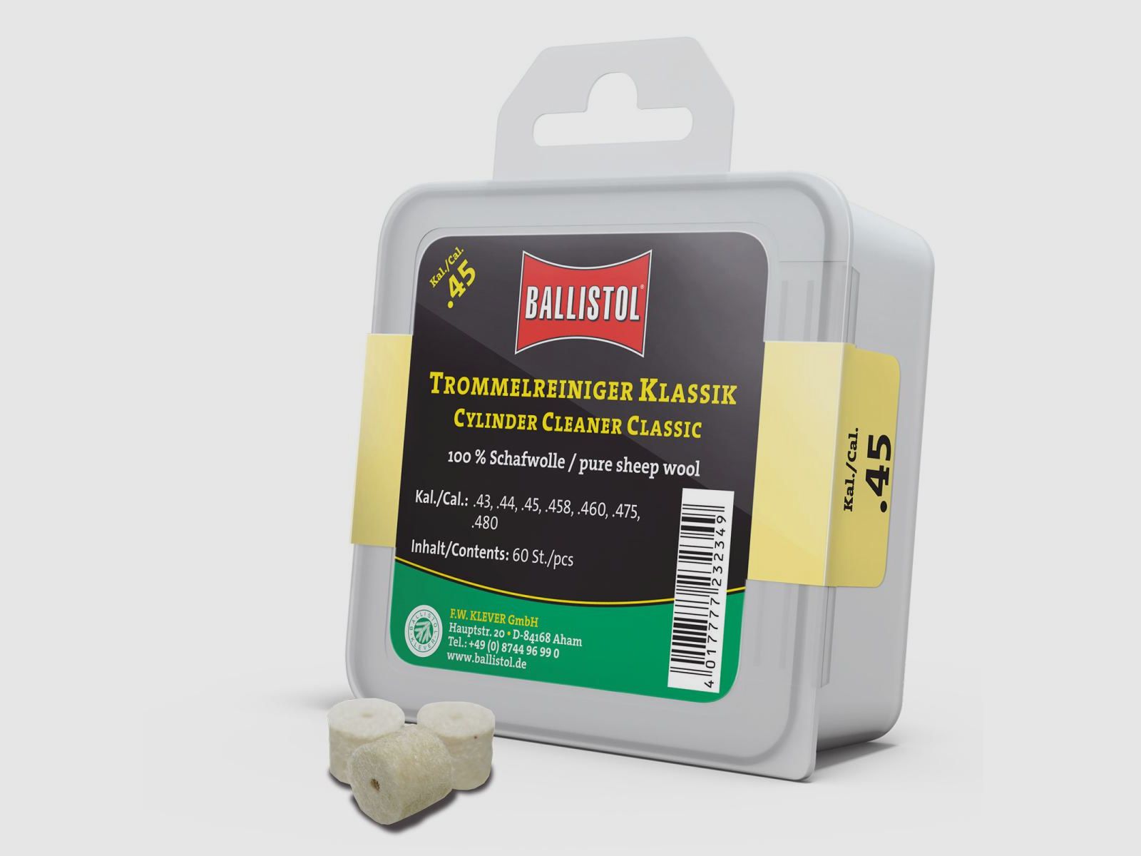 Ballistol Vilt Trommelreiniger Klassiek / 60 stuks / Kal. .45