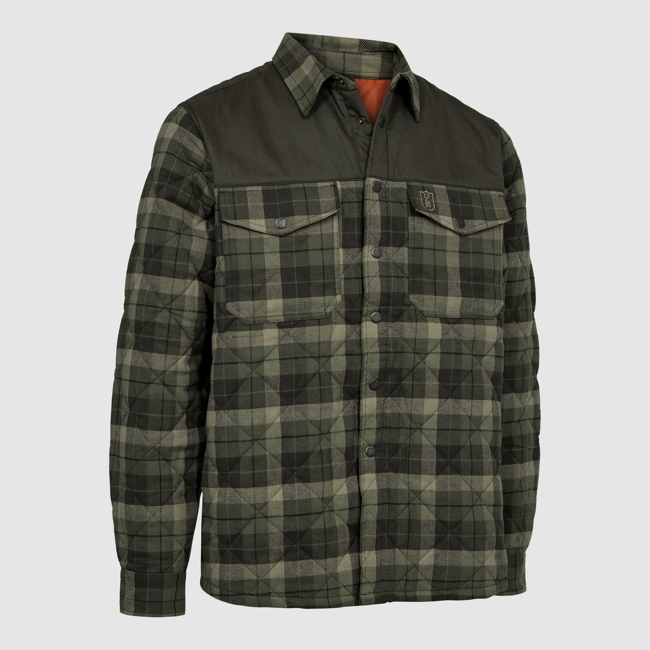 Elbert Gefütterte Hemdjacke - Green Check – Größe: 4XL