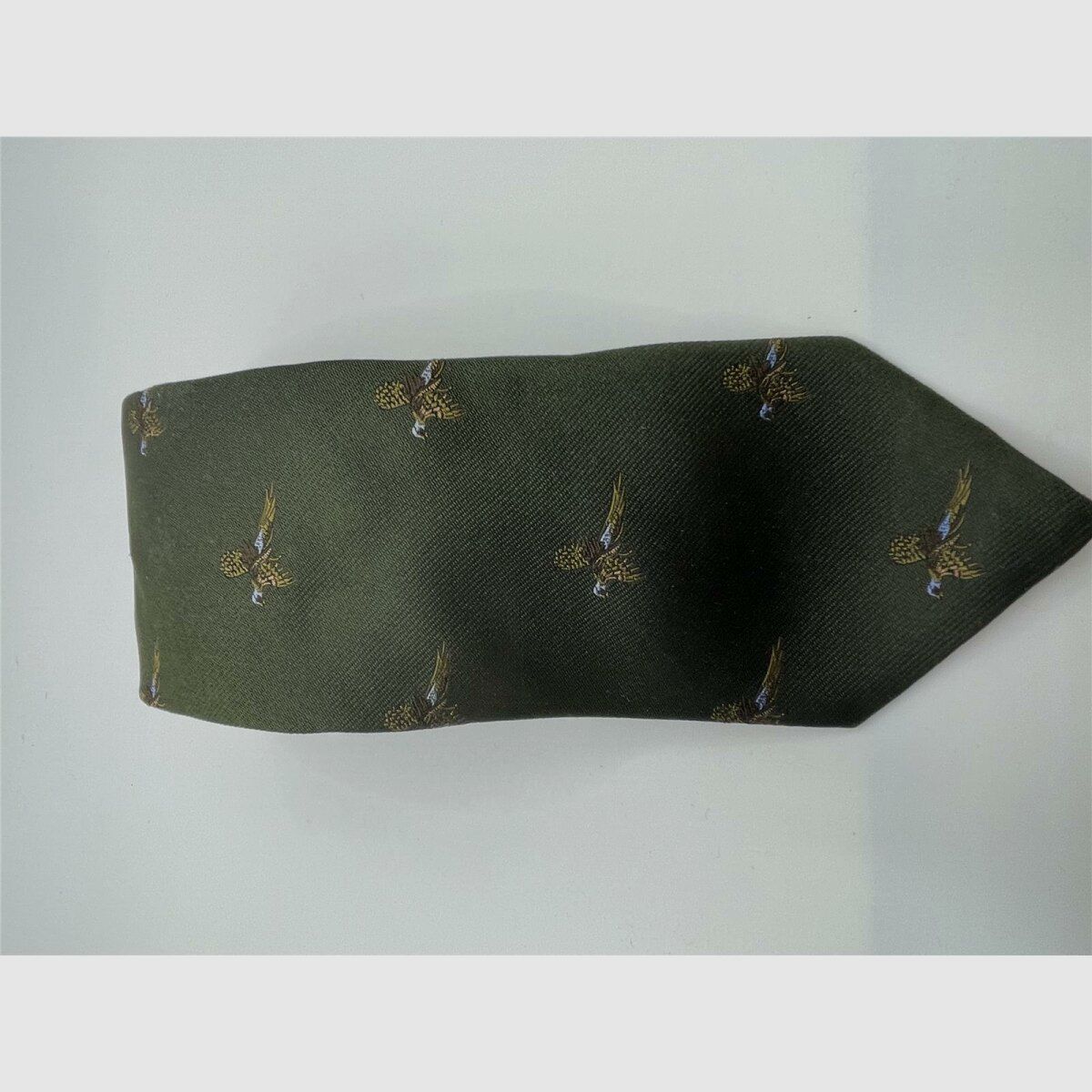 Robert Keyte cravatta 100% seta verde motivo fagiano