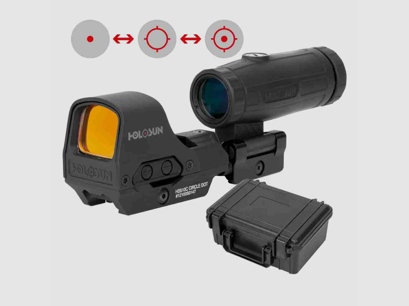 Holosun Set HS510C + HM3X Magnifier + Schutzkoffer
