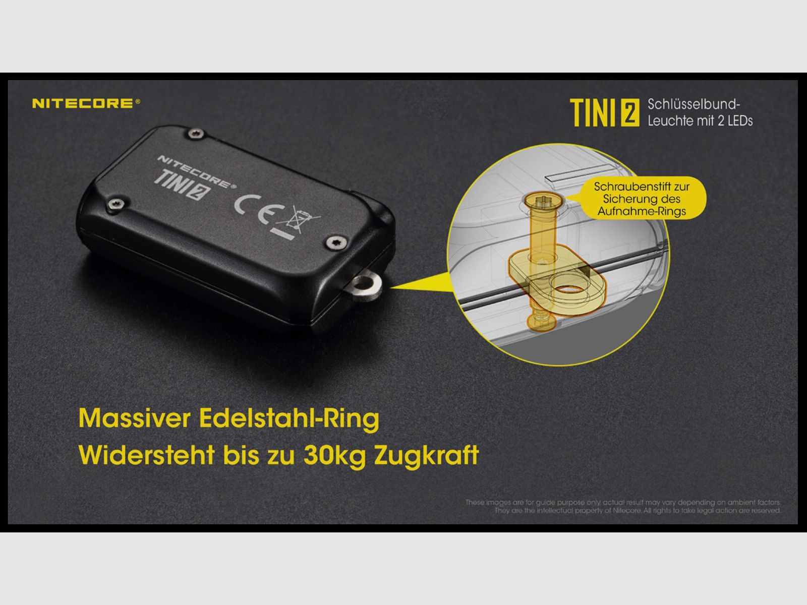 Nitecore TINI2 schwarz LED Taschenlampe 500 Lumen