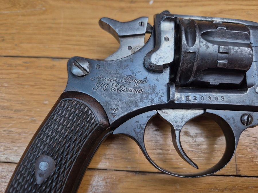 Ziviler Revolver Modell 1892 französischer Ordnung – 8mm92 – Von Lamure und Gidrol – Stéphanoise Qualität! – Selten Kategorie D – Zu reinigen aber BE / BE+, Bild 4 von 19