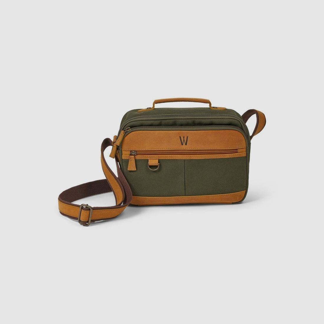 Hunter's leather/canvas shoulder bag Dusty