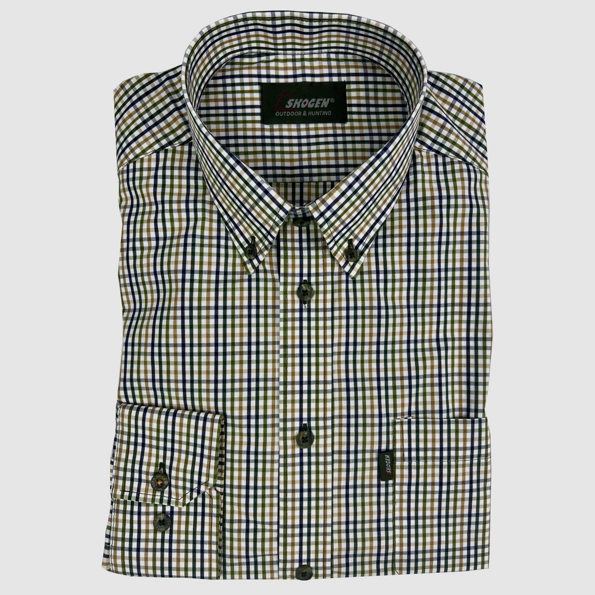 SKOGEN Hemd mit EXTRA LANGER ARM Green Check