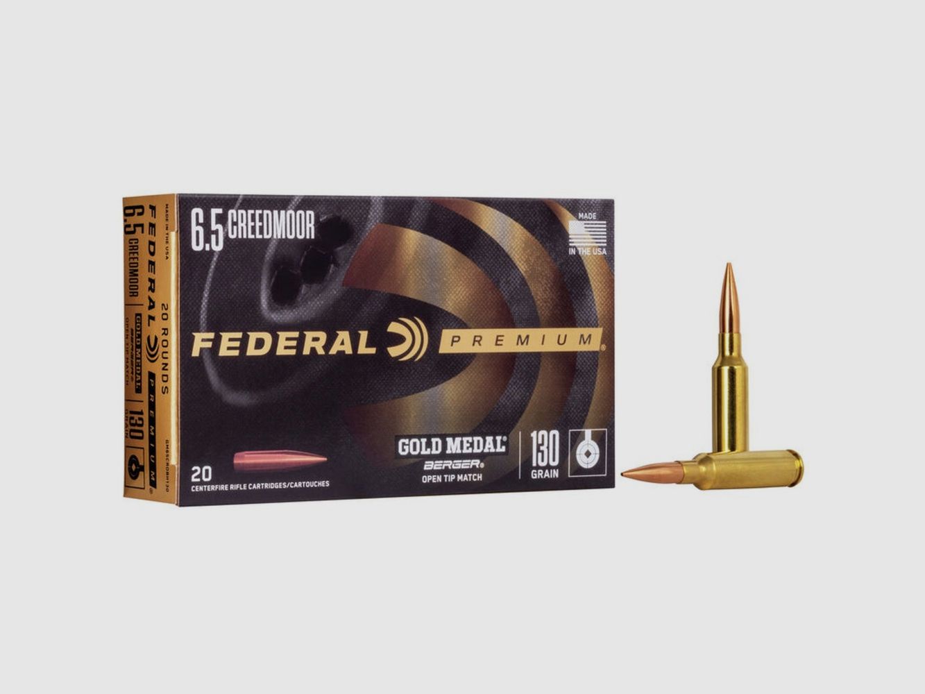 Federal Kugelpatrone 6.5Creedmoor, 130gr, Berger AR Hybrid OTM Tactical VE20