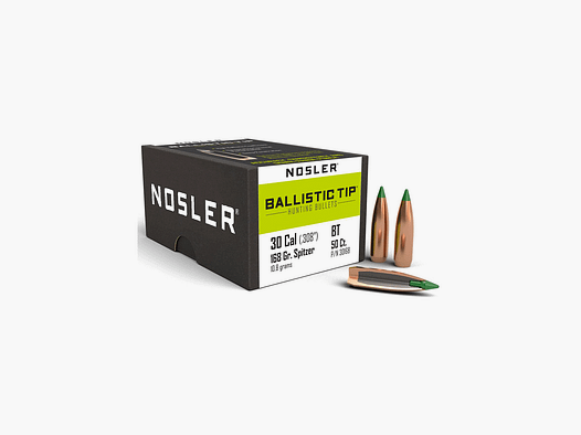 NOSLER – BALLISTIC TIP 30 caliber (.308″) Spitzer 168 grain (10.9 grams) (50 pcs)