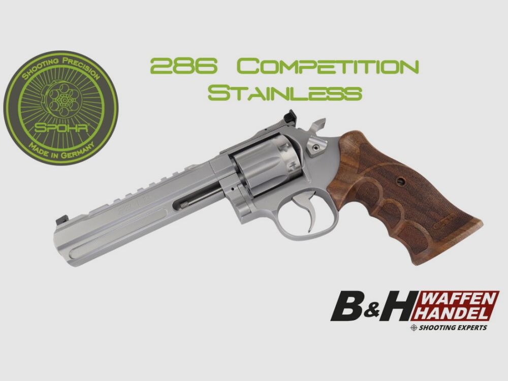 SPOHR 286 Competition Stainless .22lr 6 Inch Revolver Made in Germany
