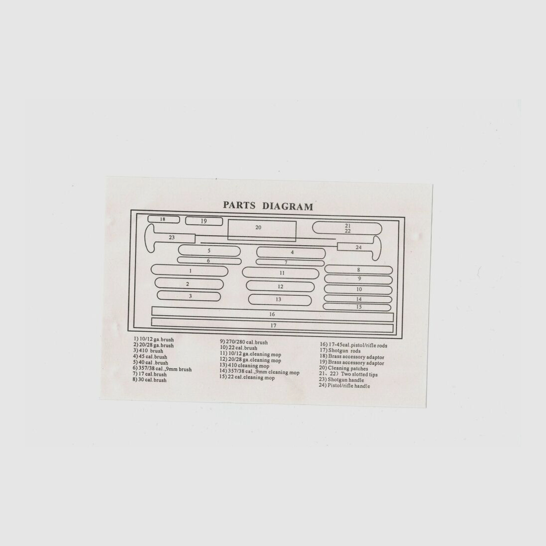 Storm weapon cleaning set / cleaning kit combo for short and long guns, 24 pieces