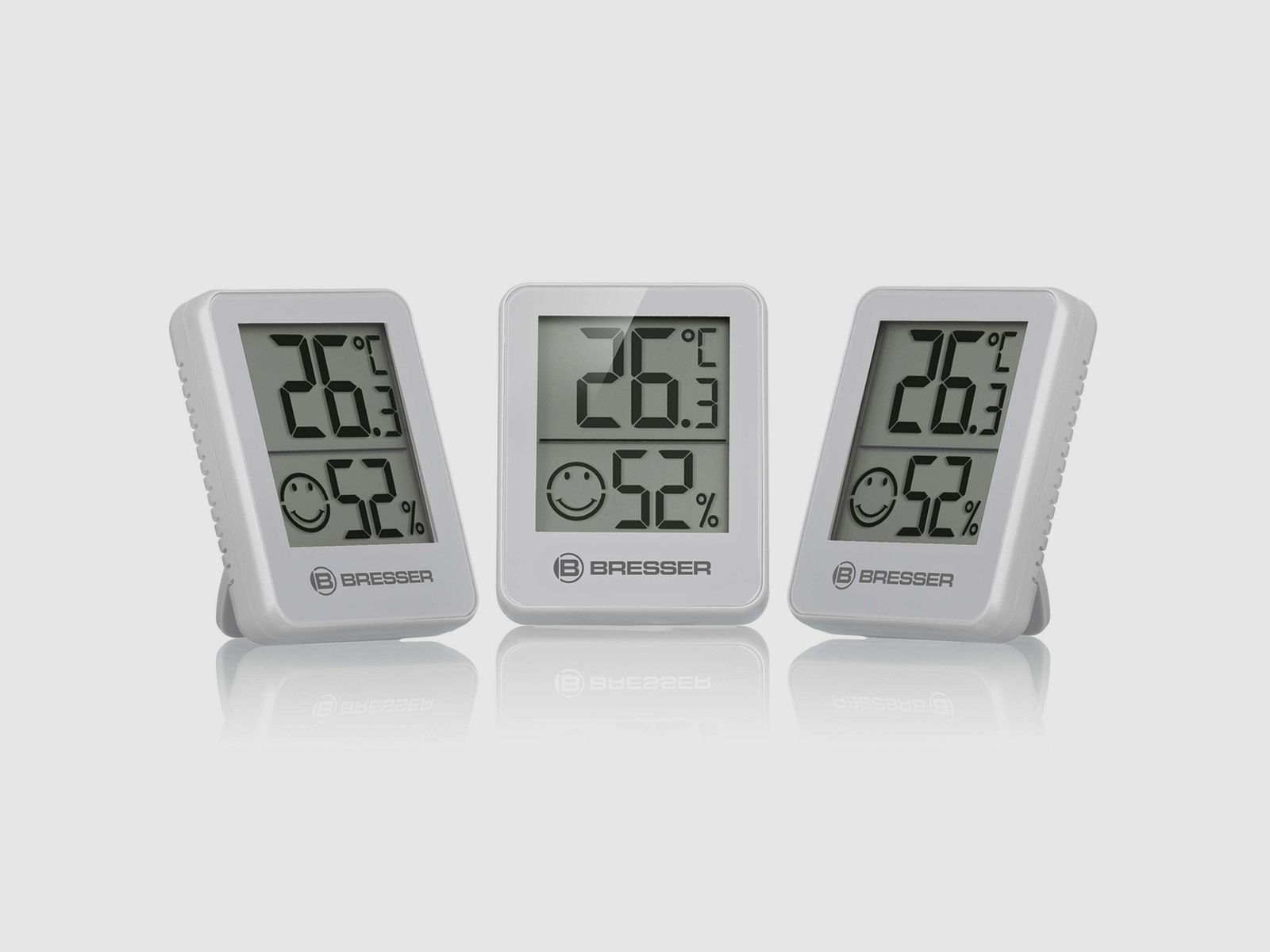 BRESSER ClimaTemp Termo-Higrometr Indykator Zestaw 3-częściowy biały