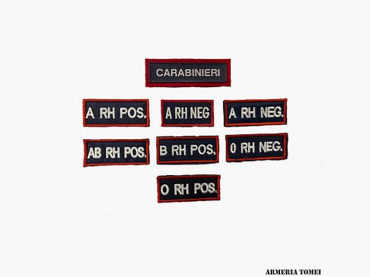 PATCH – BLOOD GROUPS CARABINIERI FOR O.P. SUIT