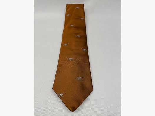 Seidenkrawatte in Orange mit Vorstehhund