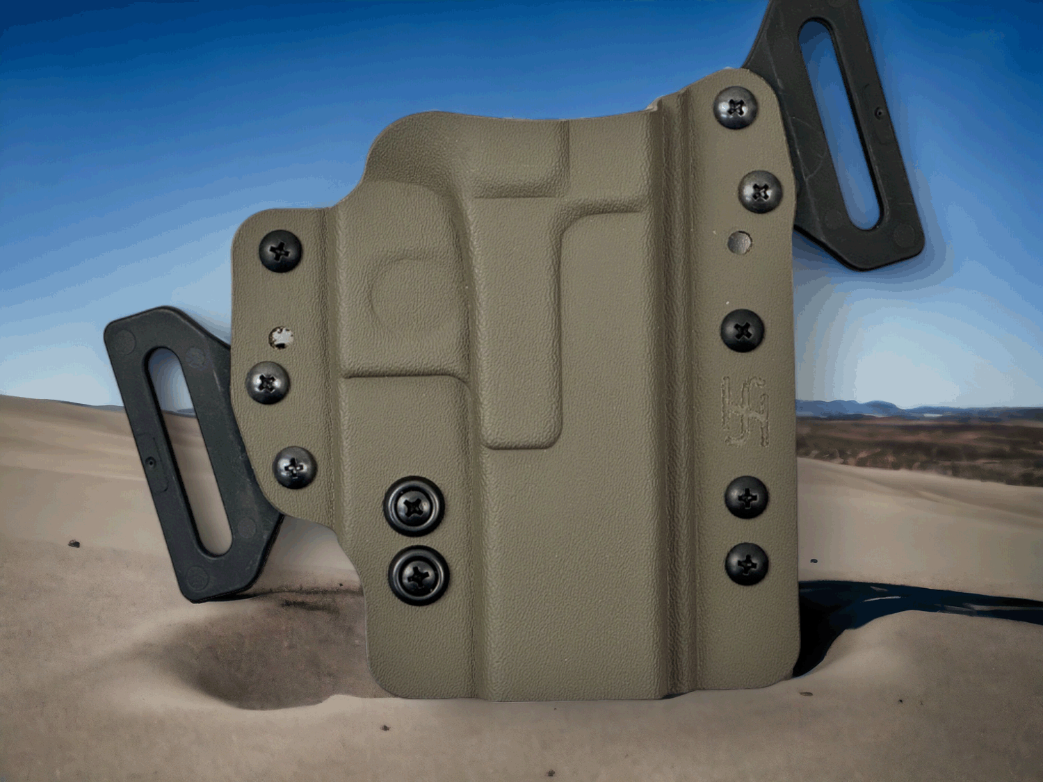 Höppner und Schumann OWB Holster Glock 17 / 34 steingrau-olive RH und LH